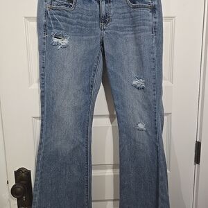 American Eagle Outfitters Distressed Flare Jeans Artist Y2K Size 8S